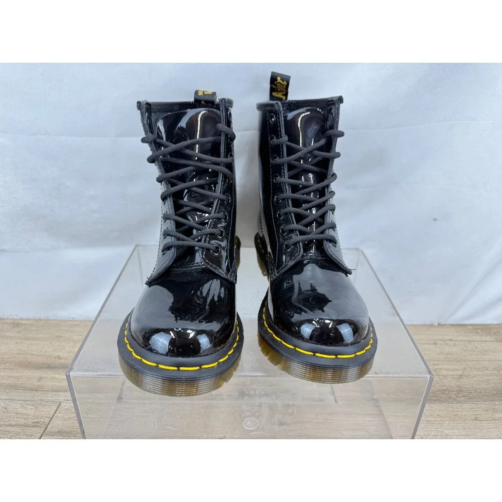 Dr. Martens 1460 Black Patent Lamper Leather J Boots 11821 Kids Size 5 L / 3 UK